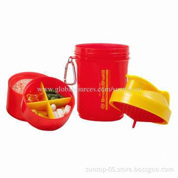 Shaker Bottle with Protein Powder Holder